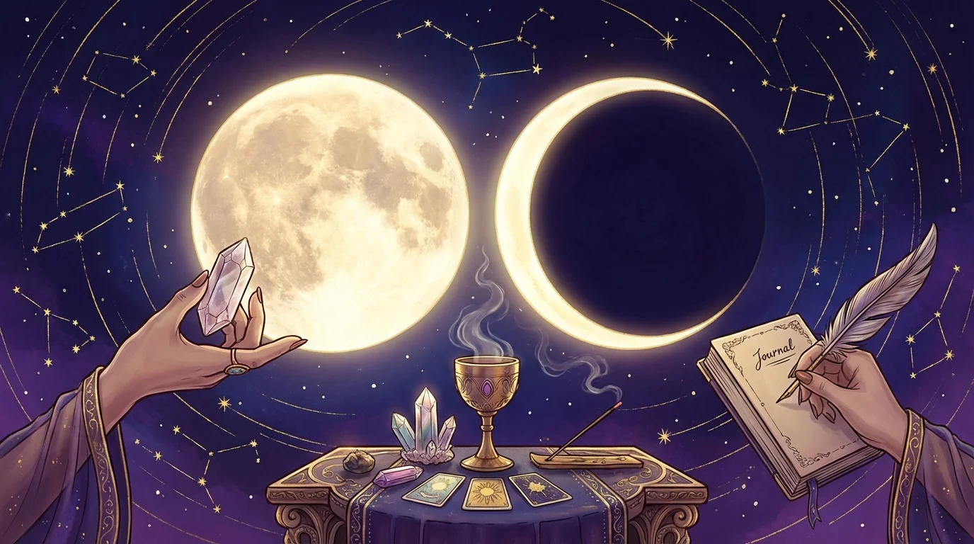 Rituels de Nouvelle Lune et Pleine Lune : guide complet des pratiques lunaires
